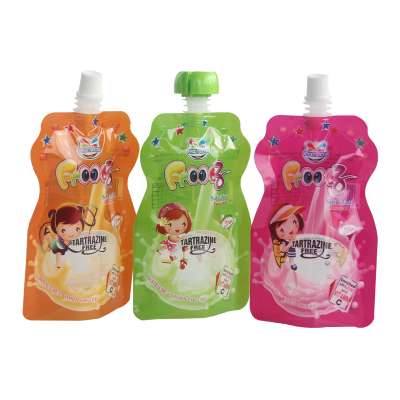 food grade printing laminated plastic material clear juice spout pouch bag