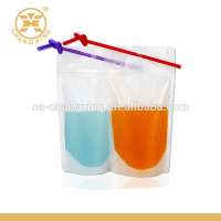 Customized Standing Juice Drink Pouch With Straw, Gravure Printing Plastic Beverage Packing Bag, OEM Bags Changxing