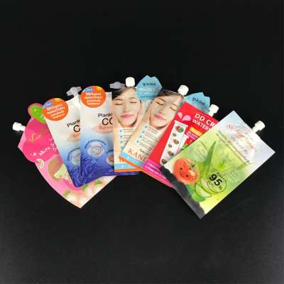 wholesale custom shaped small plastic food grade aluminum foil spout pouch cosmetic